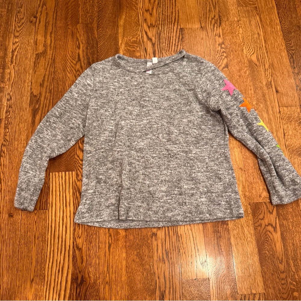 Malibu Sugar Gray Kids Shirt with Colorful Stars Size 8